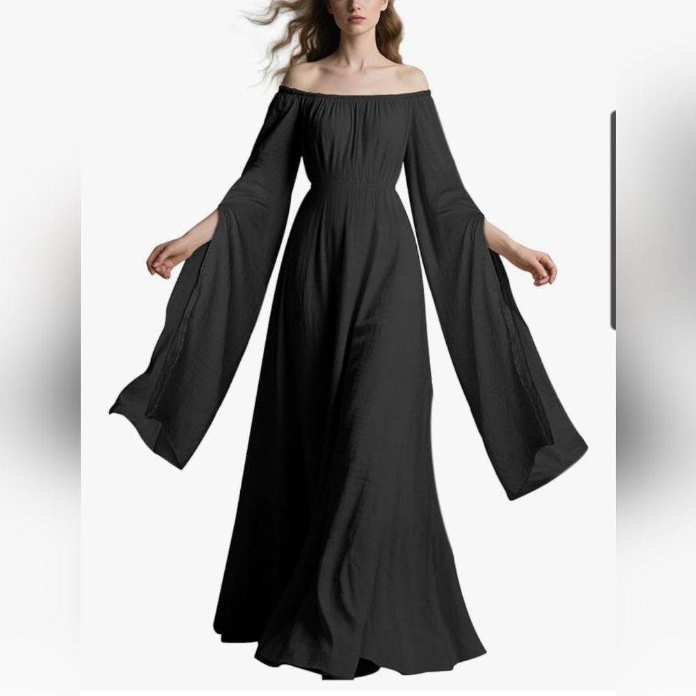 Black dramatic long Sleeve Dress